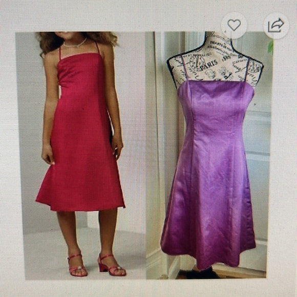 David’s Bridal Short Satin Dress with Spaghetti Straps | Style JB2815 | Girls 16 - Picture 1 of 10